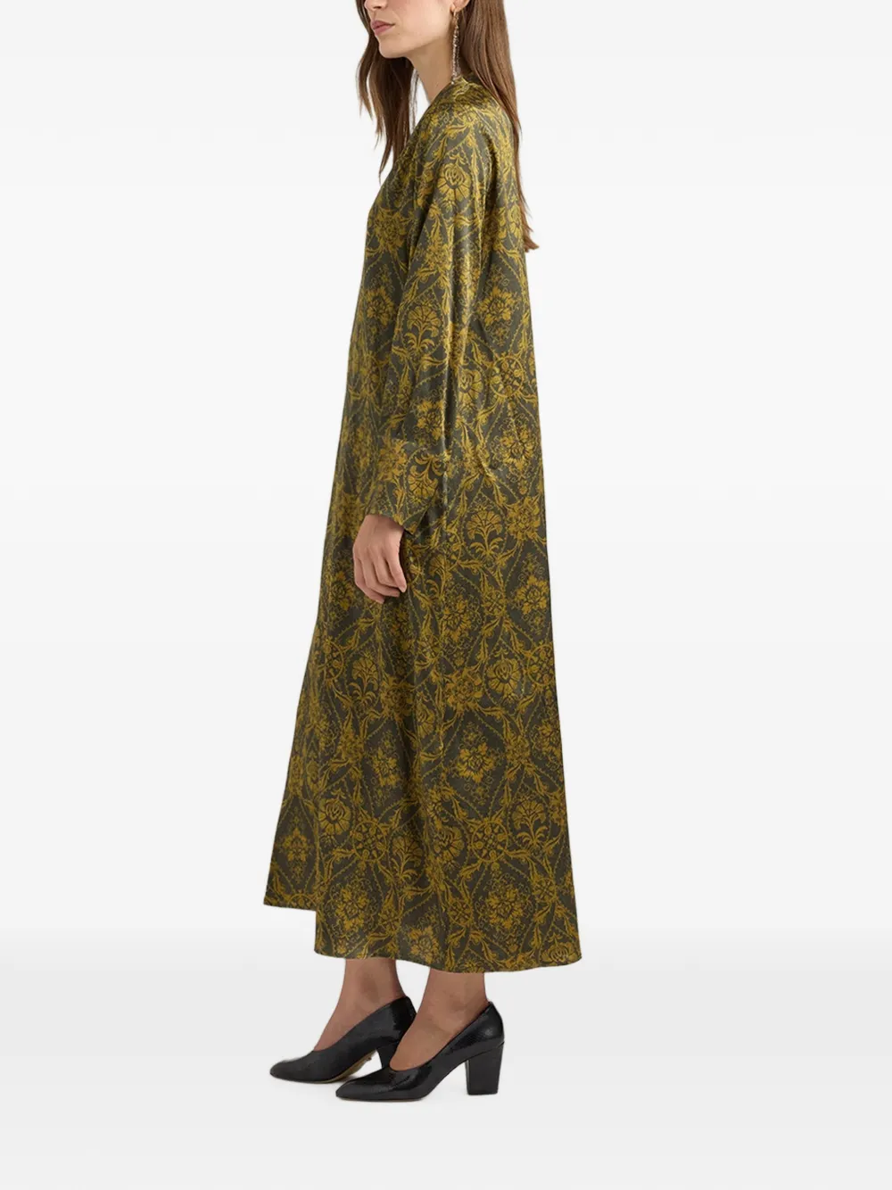 MOMONÌ Amara midi-jurk met print Groen