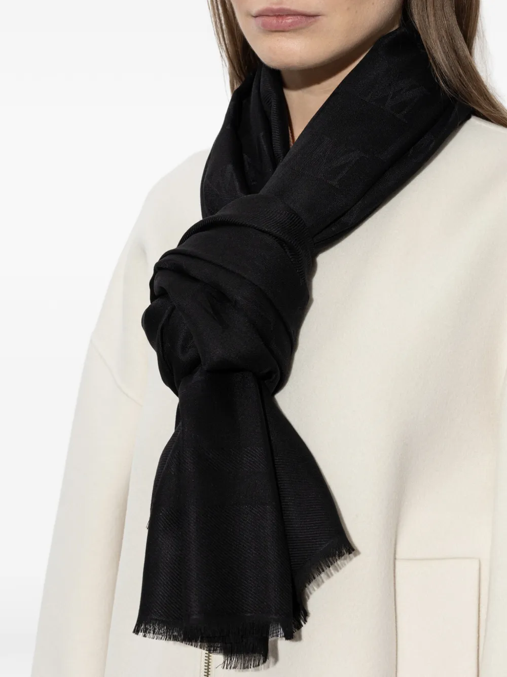 Max Mara Gelato sjaal met logo-jacquard Zwart