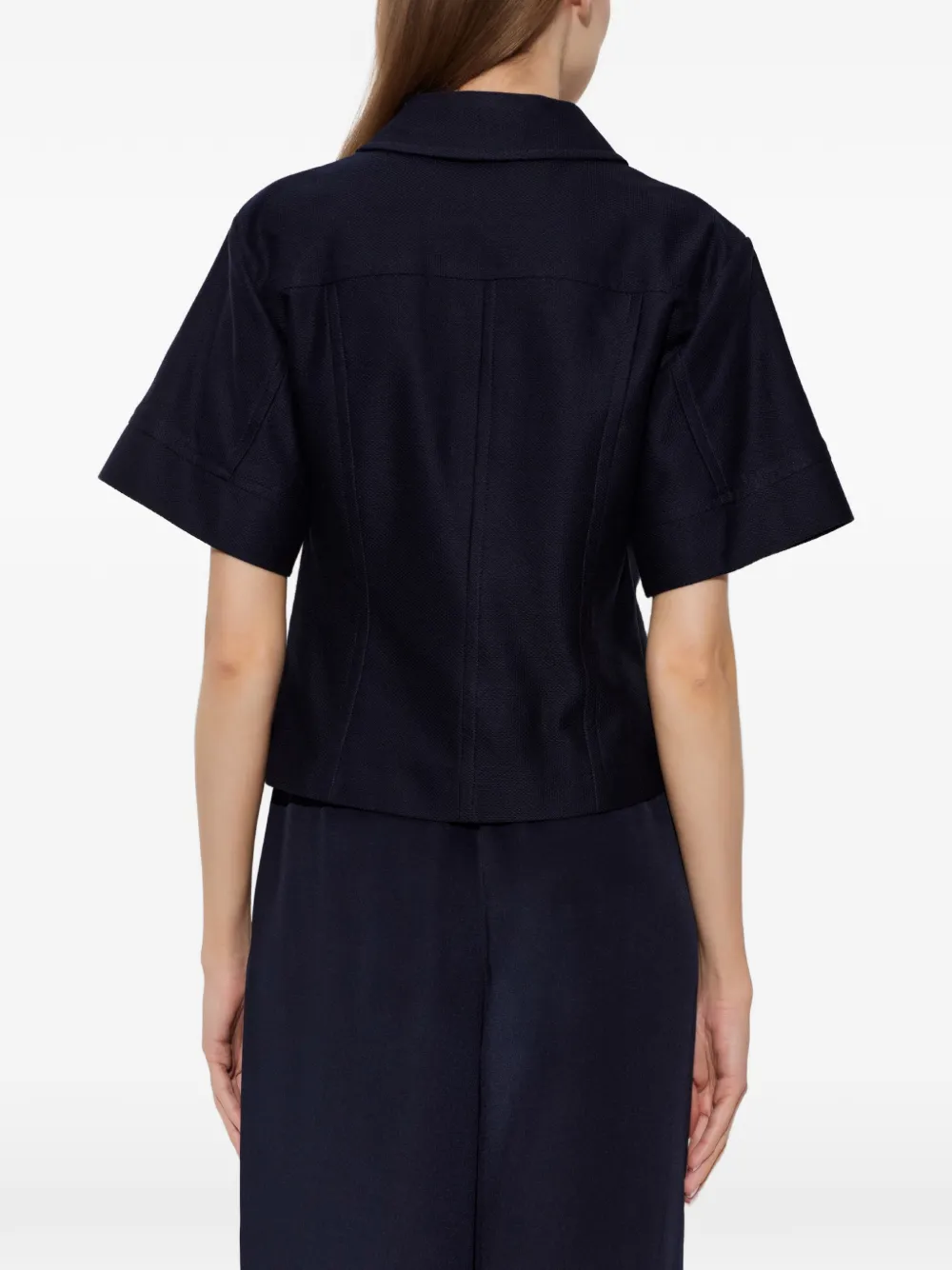 Max Mara Button-up jack met korte mouwen Blauw