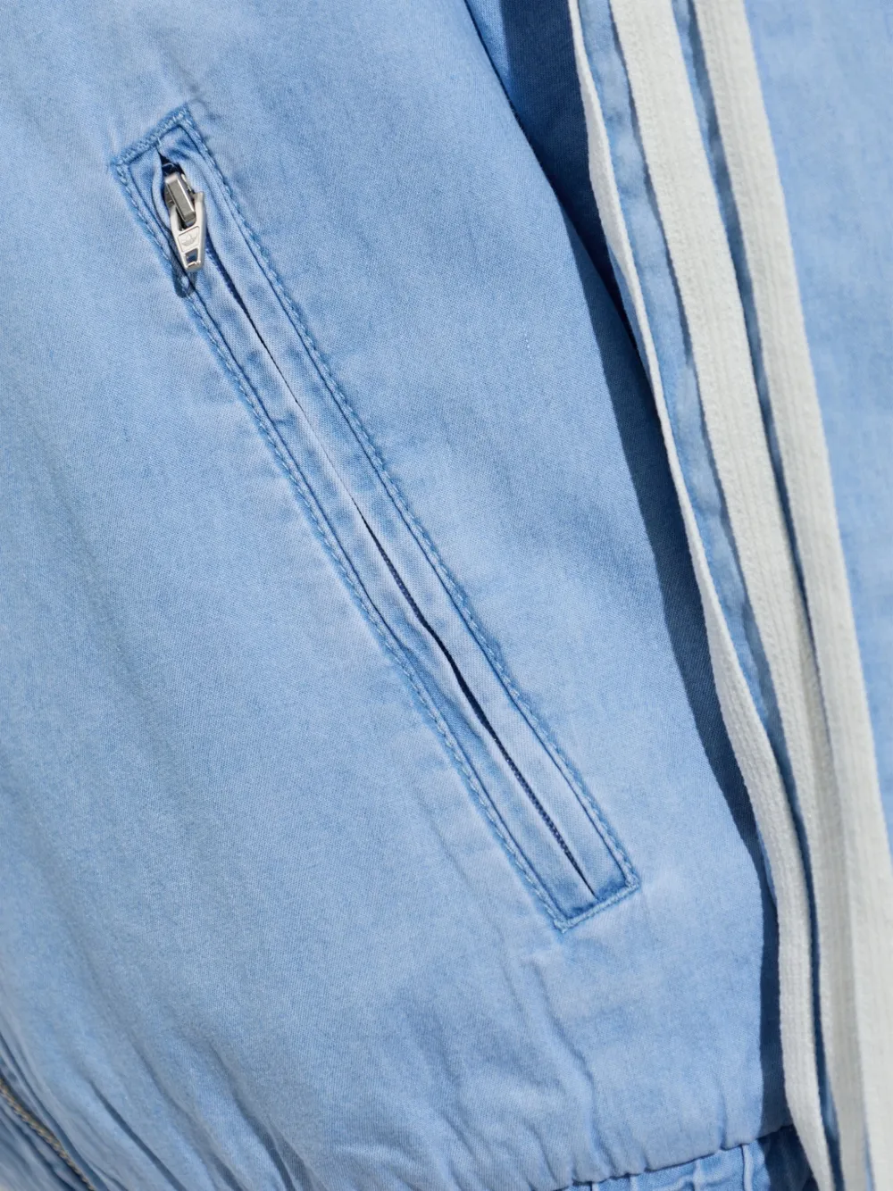 adidas Denim jack met geborduurd logo en zijstreep Blauw
