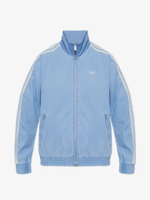 adidas logo-embroidered side-stripe denim jacket