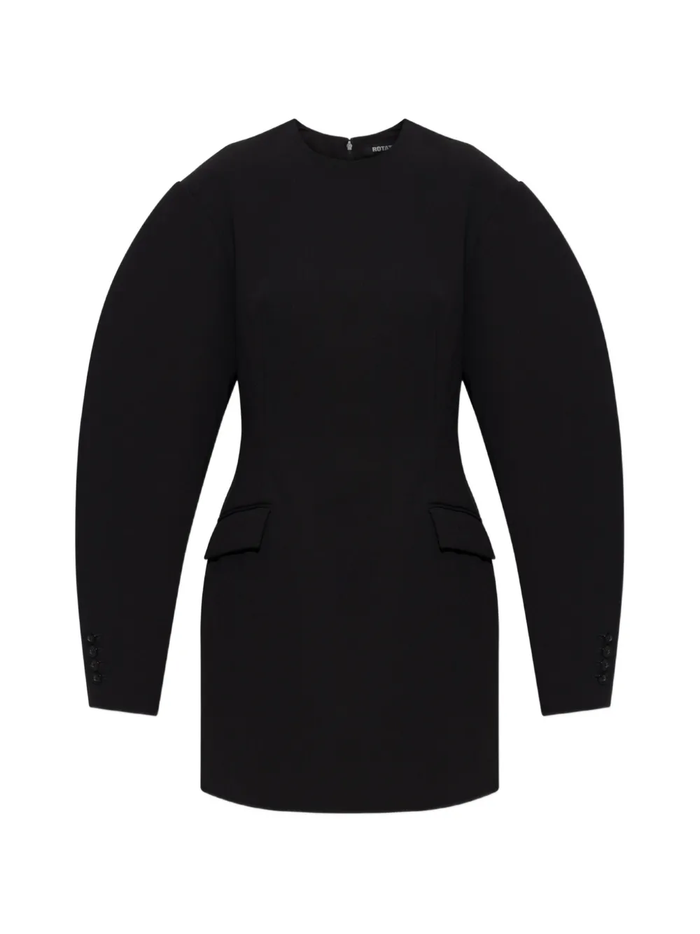 ROTATE BIRGER CHRISTENSEN sculptural-sleeve flap-pocket mini dress - Nero