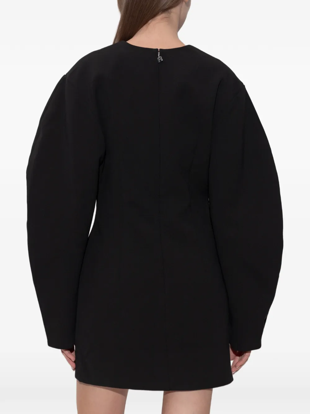 ROTATE BIRGER CHRISTENSEN Mini-jurk met klepzak en bewerkte mouwen Zwart
