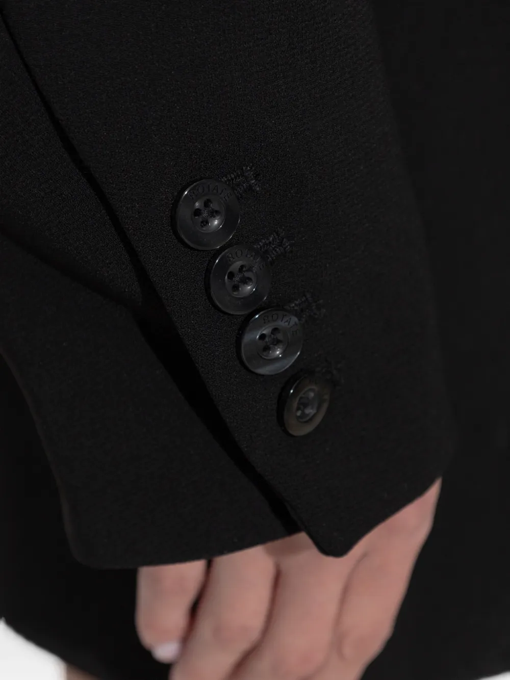 ROTATE BIRGER CHRISTENSEN Mini-jurk met klepzak en bewerkte mouwen Zwart