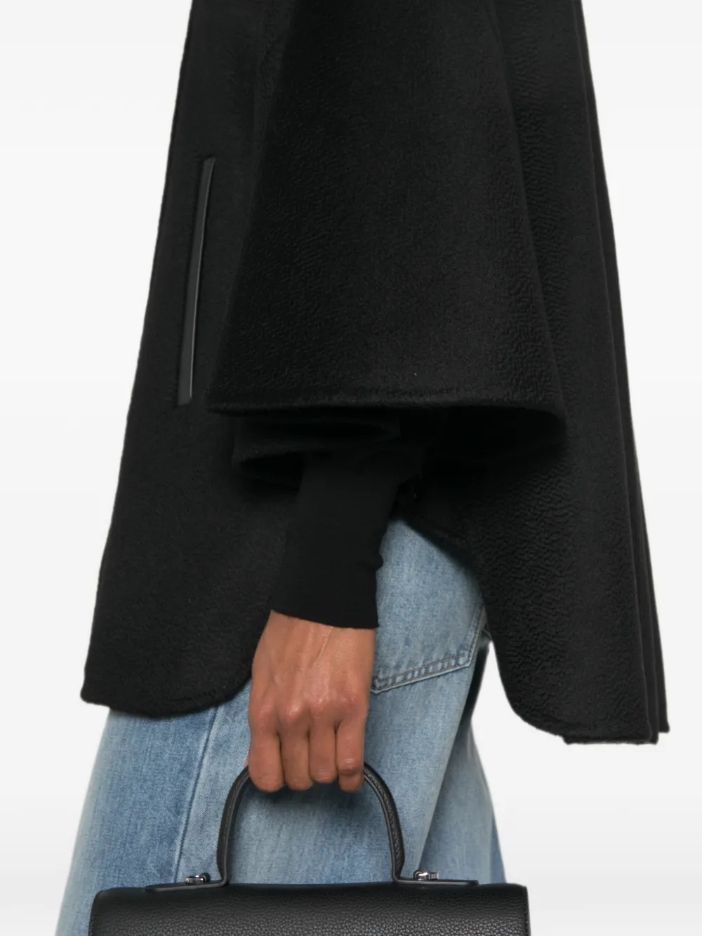 Max Mara Mantel met dubbele rij knopen Zwart