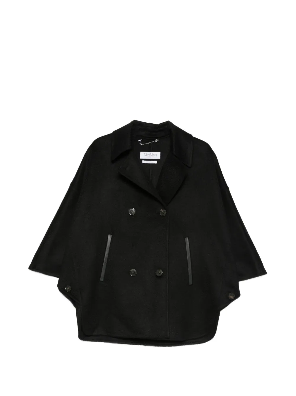 Max Mara double-breasted cape coat - Schwarz