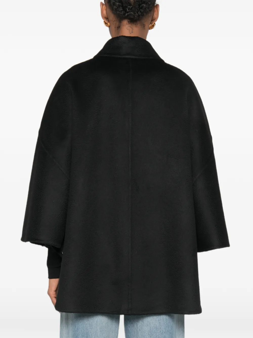 Max Mara Mantel met dubbele rij knopen Zwart