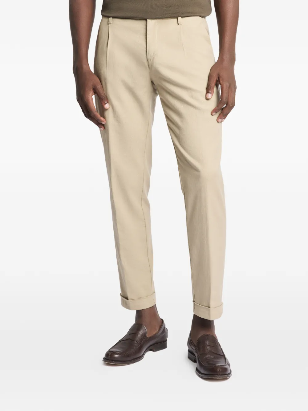 Fay Plooibroek met elastische tailleband Beige
