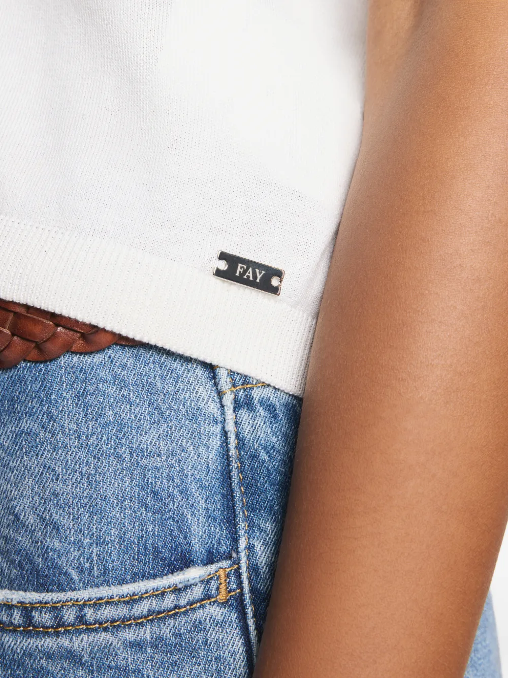 Fay Mouwloze top Wit