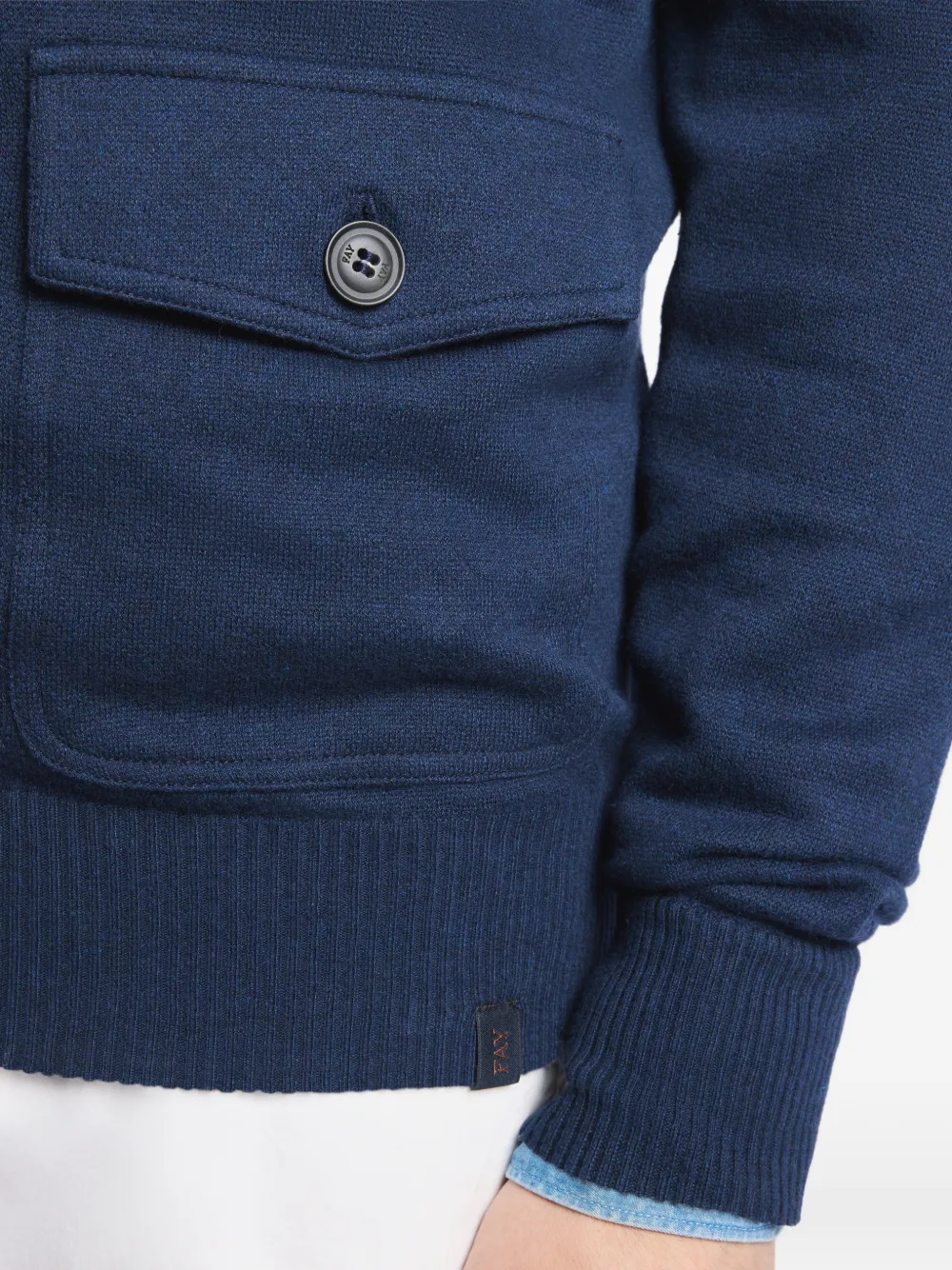 Fay Vest met klepzak en rits Blauw