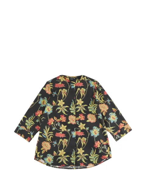 Fay floral-print three-quarter-sleeve shirt