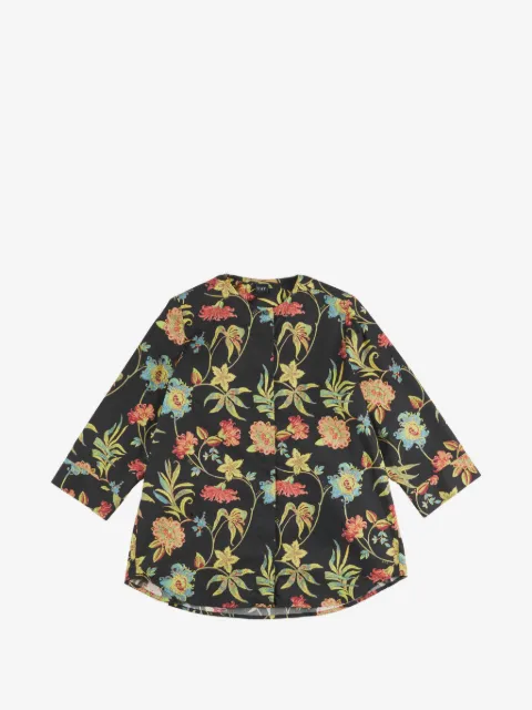 Fay floral-print three-quarter-sleeve shirt
