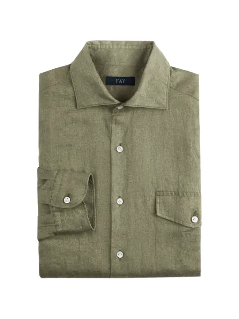 Fay french-collar flap-pocket shirt