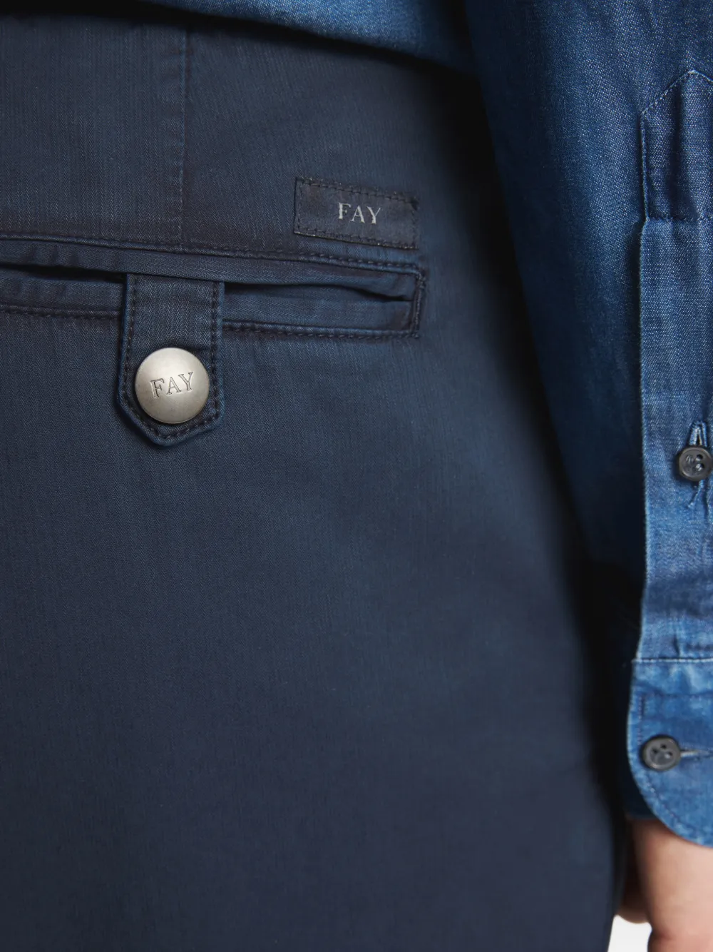 Fay Geplooide chino Blauw