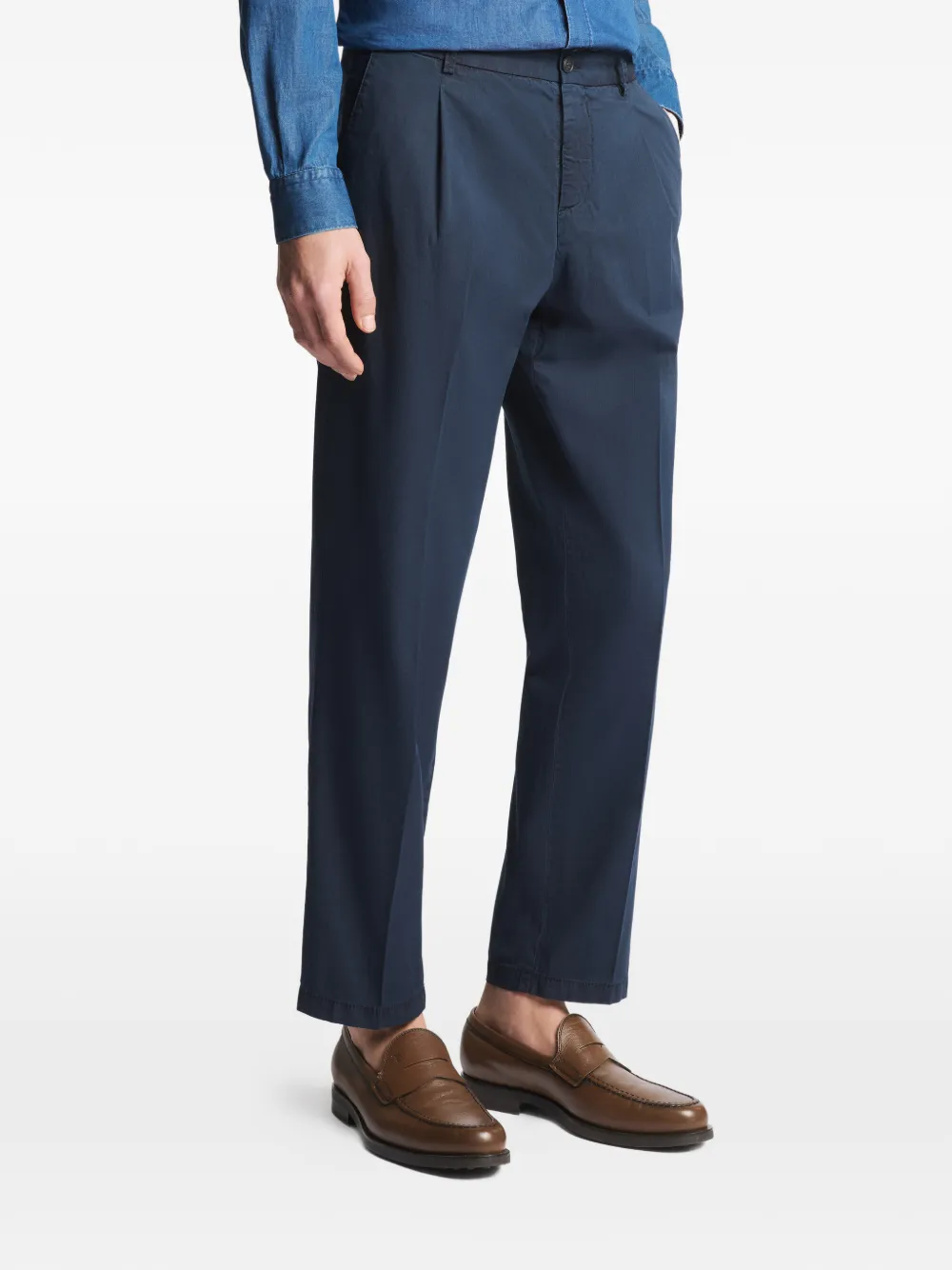 Fay Geplooide chino Blauw