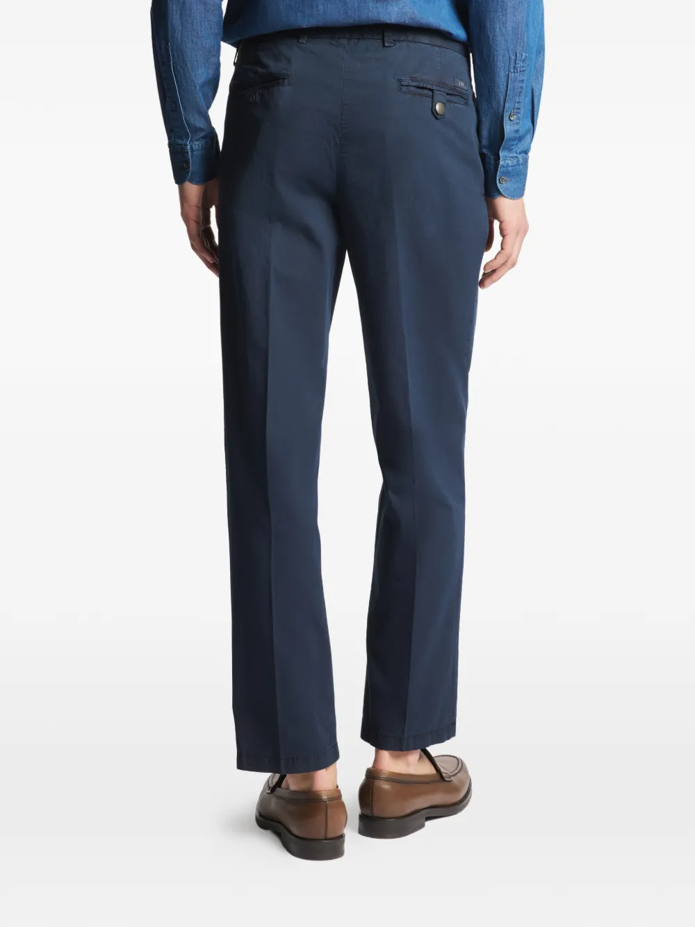 Fay Geplooide chino Blauw