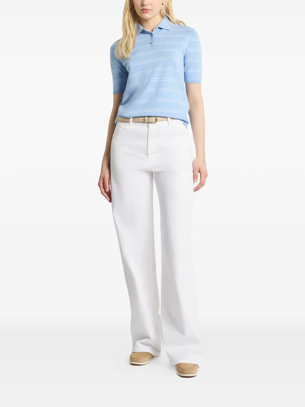 Fay Gestreept poloshirt Blauw