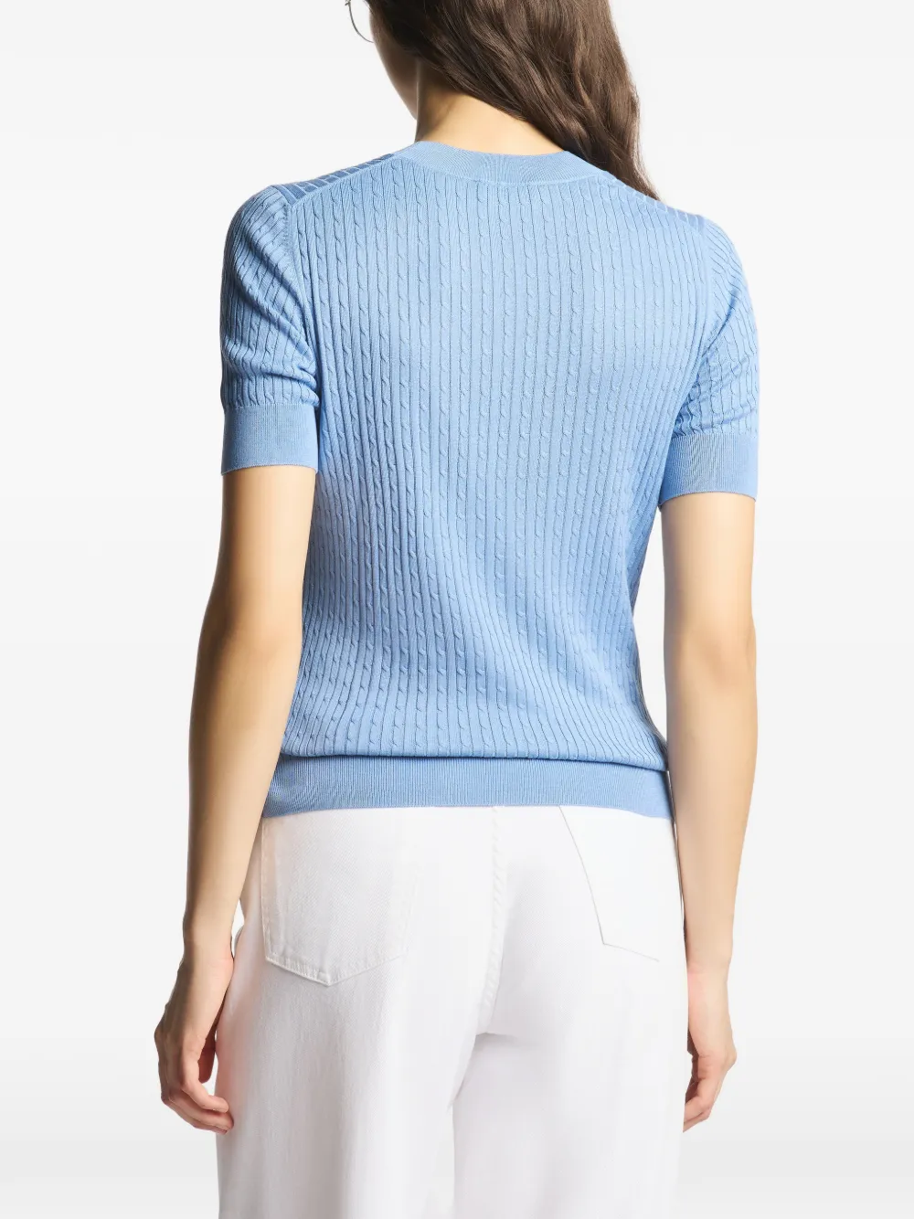 Fay Kabelgebreide top Blauw