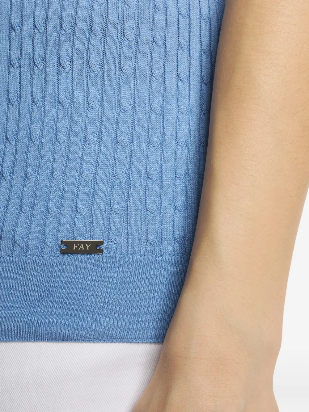 Fay Kabelgebreide top Blauw
