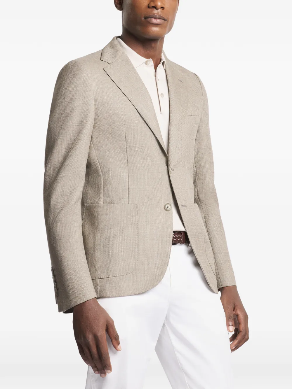 Fay Gedeconstrueerd jack met enkele rij knopen Beige