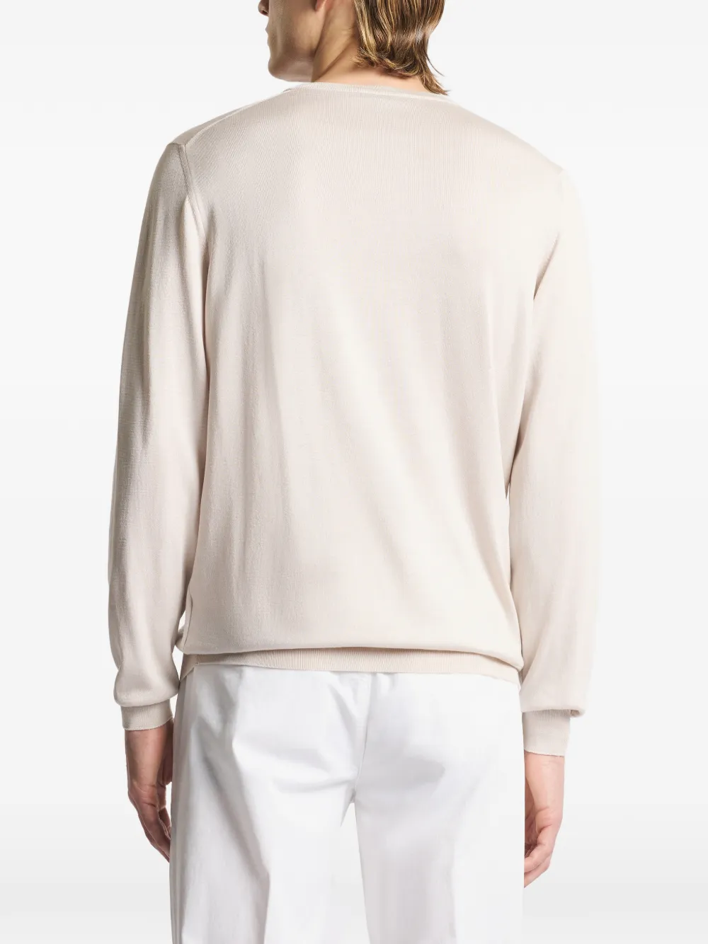 Fay Trui met geborduurd logo en ronde hals Beige