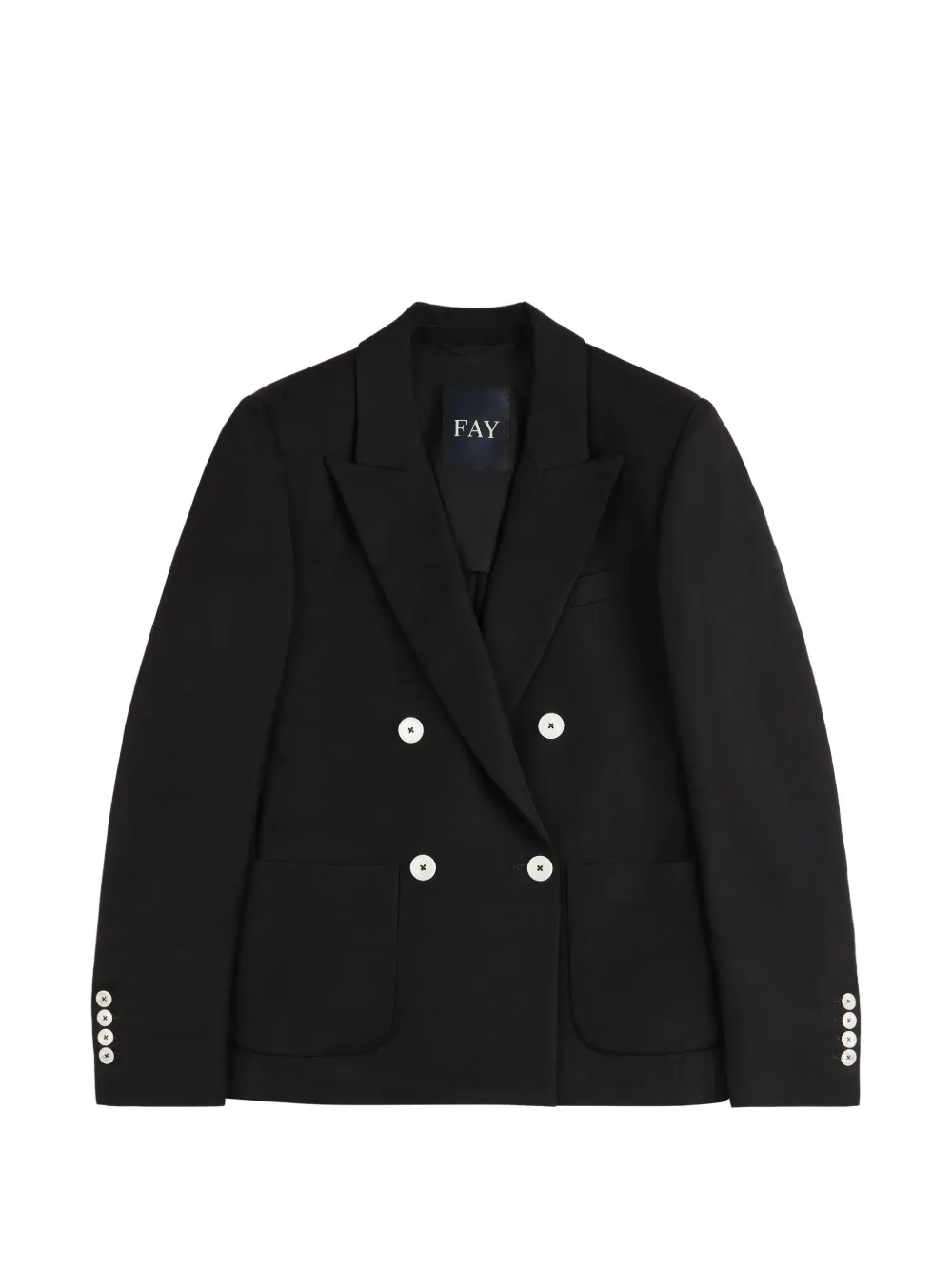 Fay Blazer doppiopetto con revers a lancia - Nero