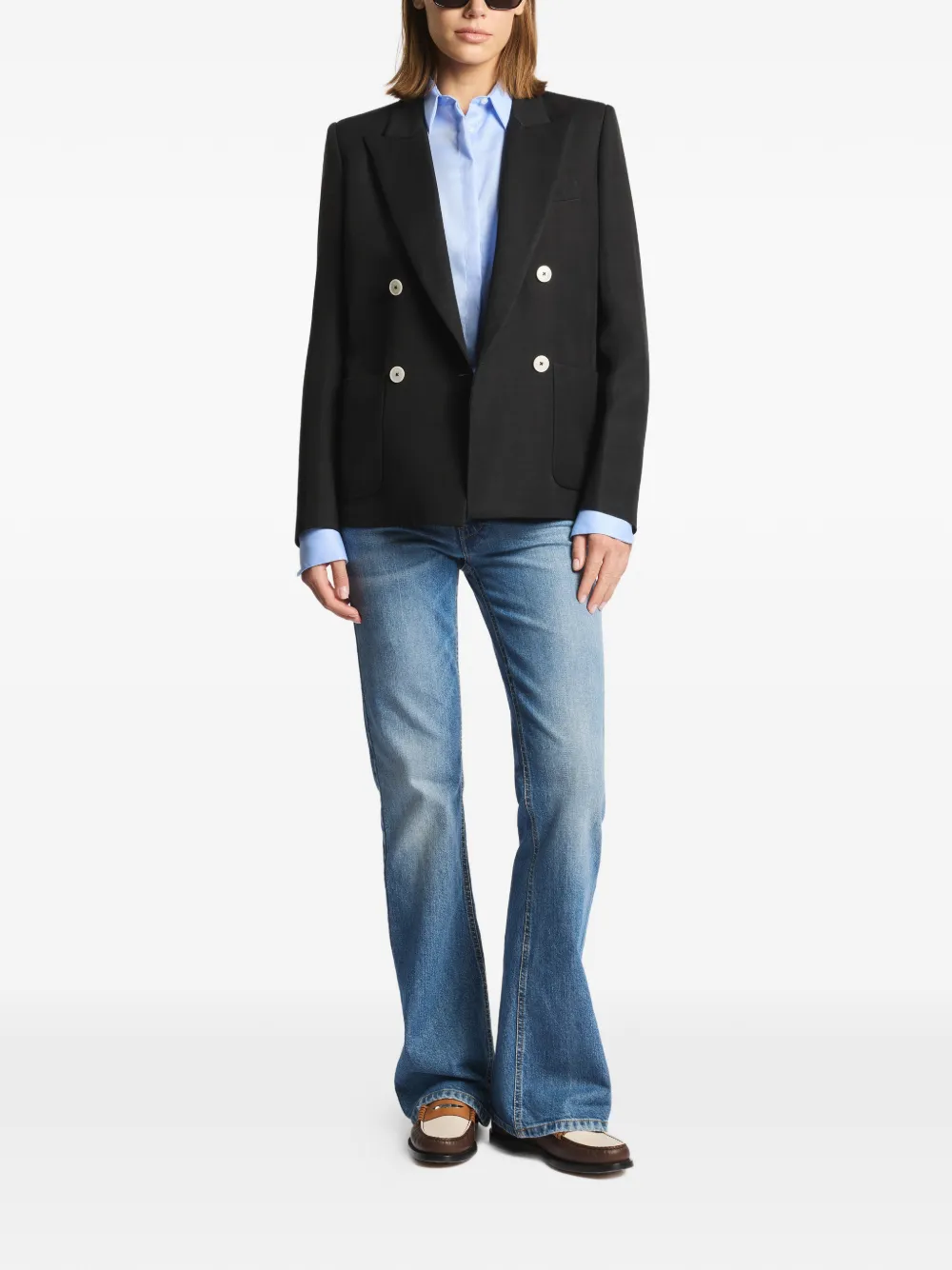 Fay Blazer met dubbele rij knopen Zwart