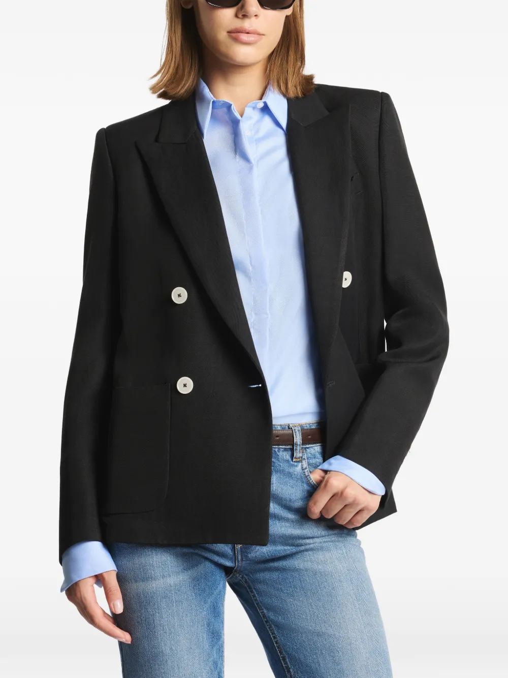 Fay Blazer met dubbele rij knopen Zwart
