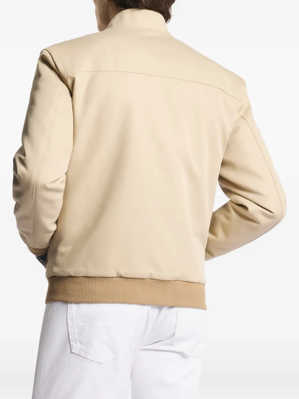 Fay Bomberjack met logopatch Beige
