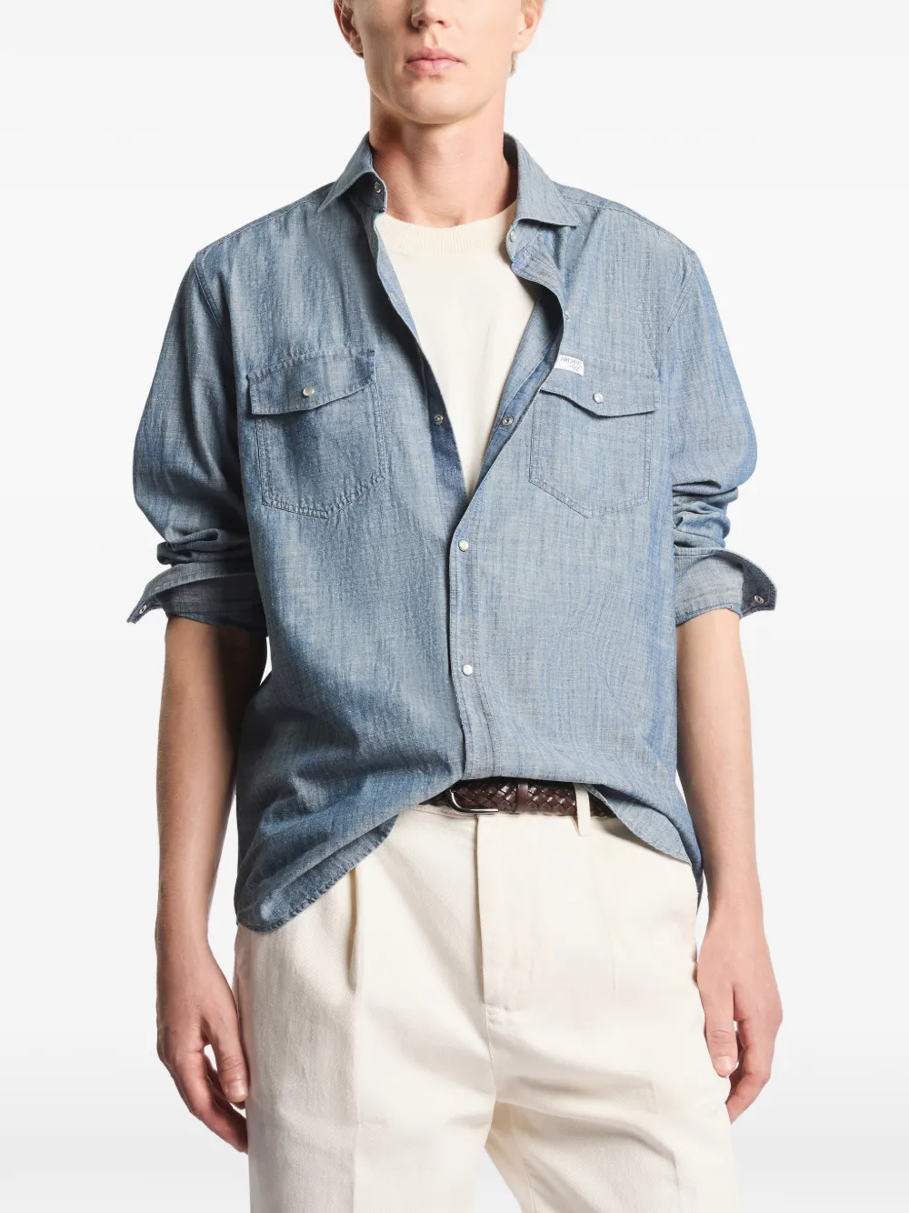Fay Archive overhemd met klepzak Blauw