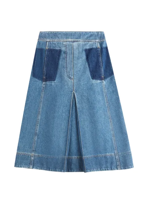 Fay patch-pocket pleated midi skirt