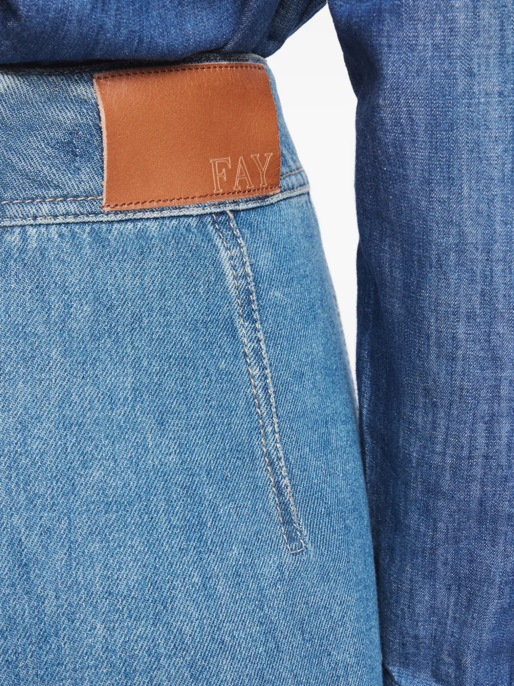 Fay Midi-plooirok met opgestikte zak Blauw