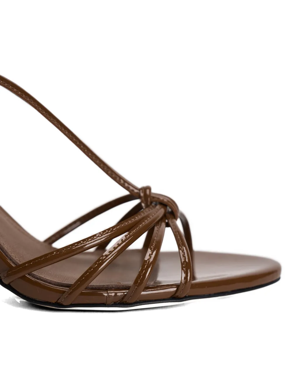Aeyde strappy patent-finish sandals Bruin