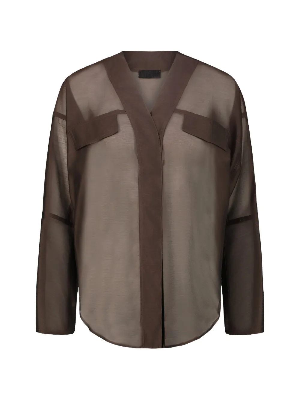 DRHOPE sheer panelled blouse - Marrone