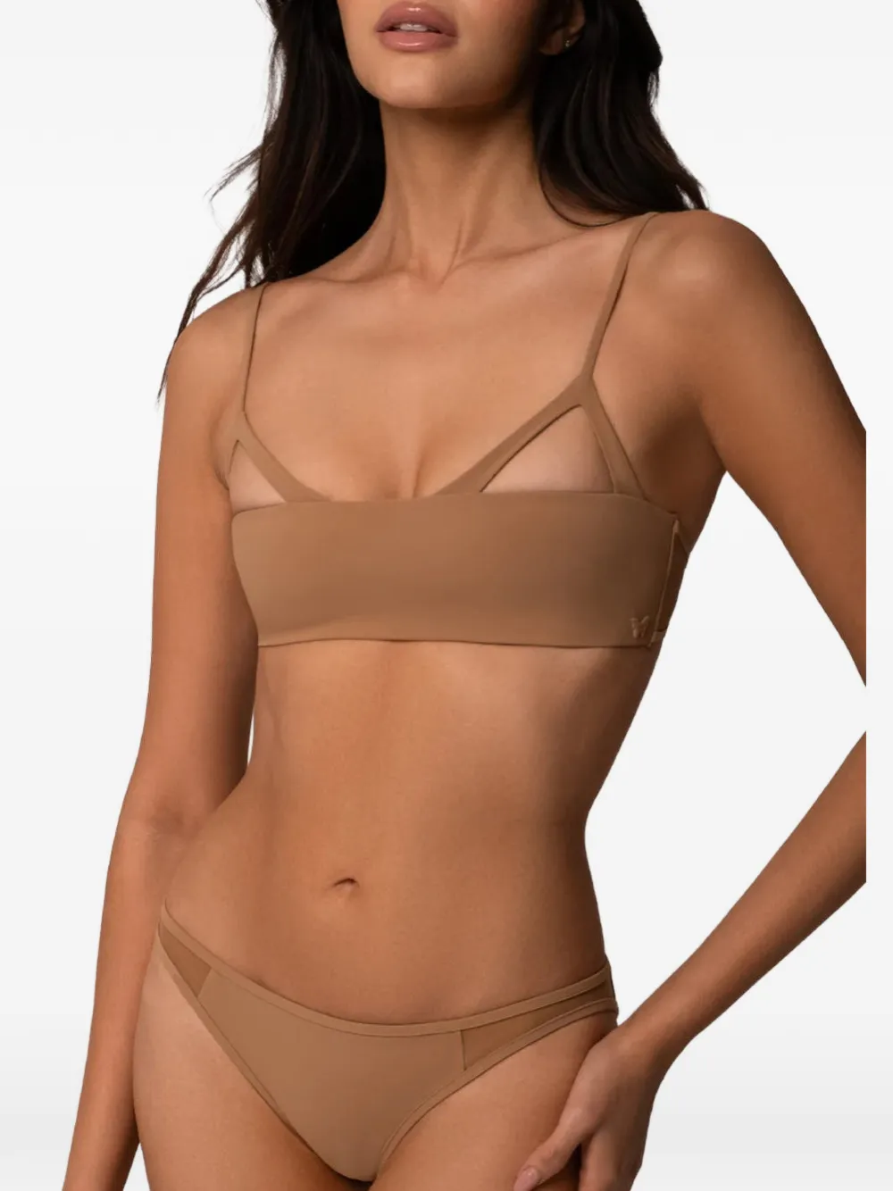 Kiki de Montparnasse peep show cutout bikini top - Marrone