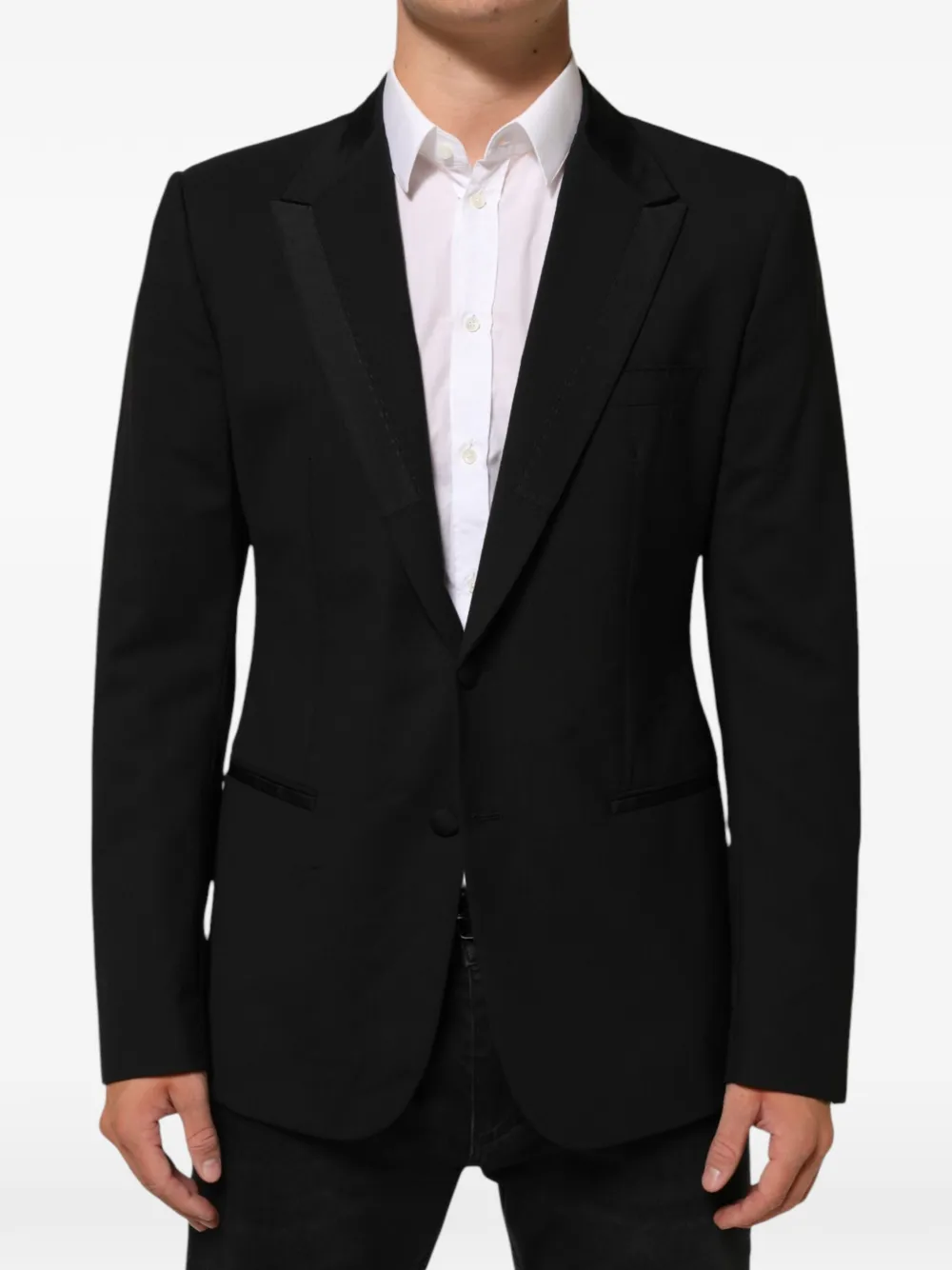 Dolce & Gabbana peak-lapels wool blazer - Nero