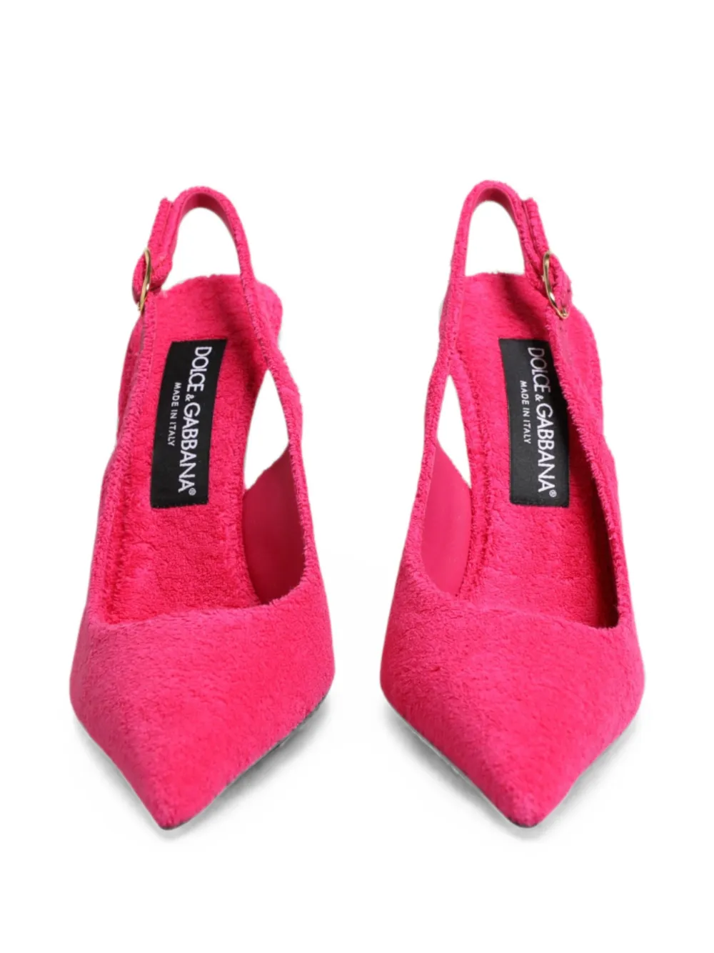 Dolce & Gabbana terry-effect slingback pumps Roze
