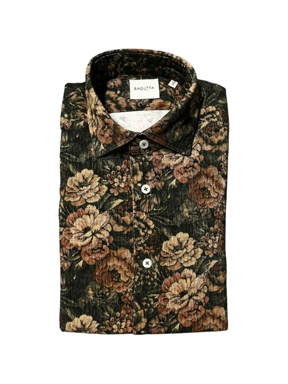 Bagutta floral-print corduroy shirt