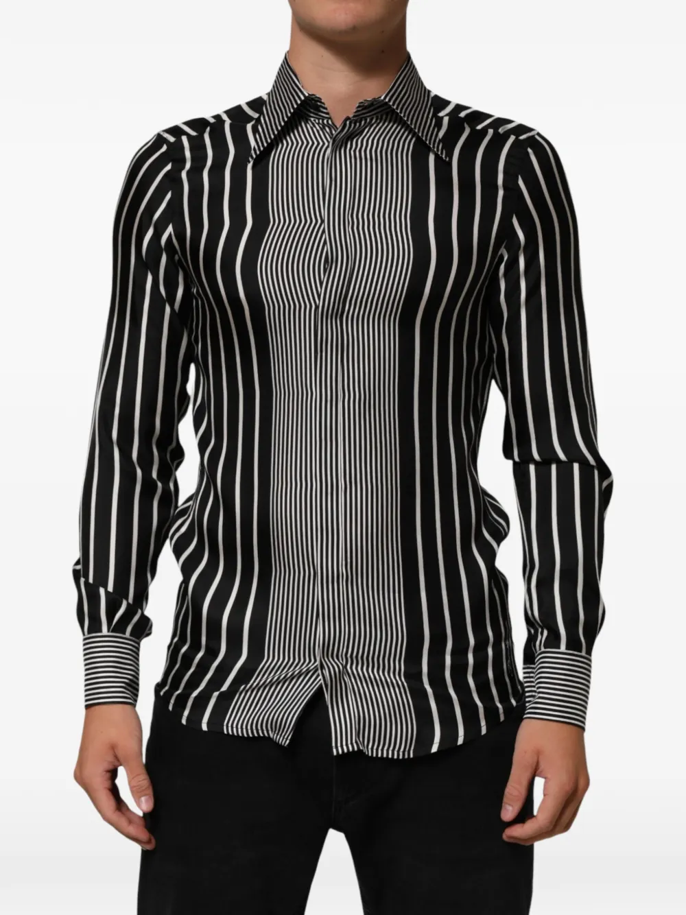Dolce & Gabbana Gestreiftes Martini Hemd - Schwarz