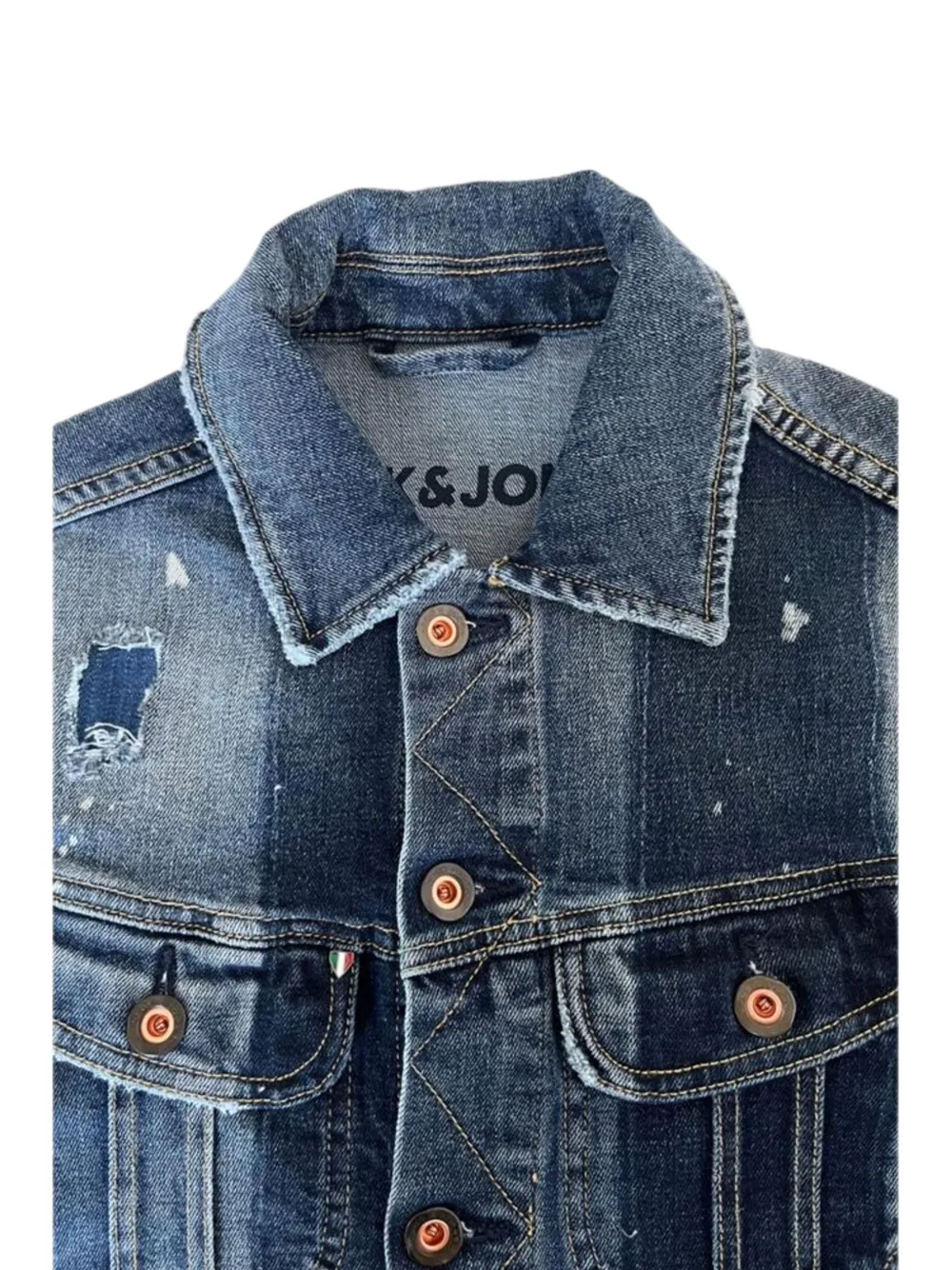 r.d.d. by jack jones Denim jack met gerafelde vlakken Blauw