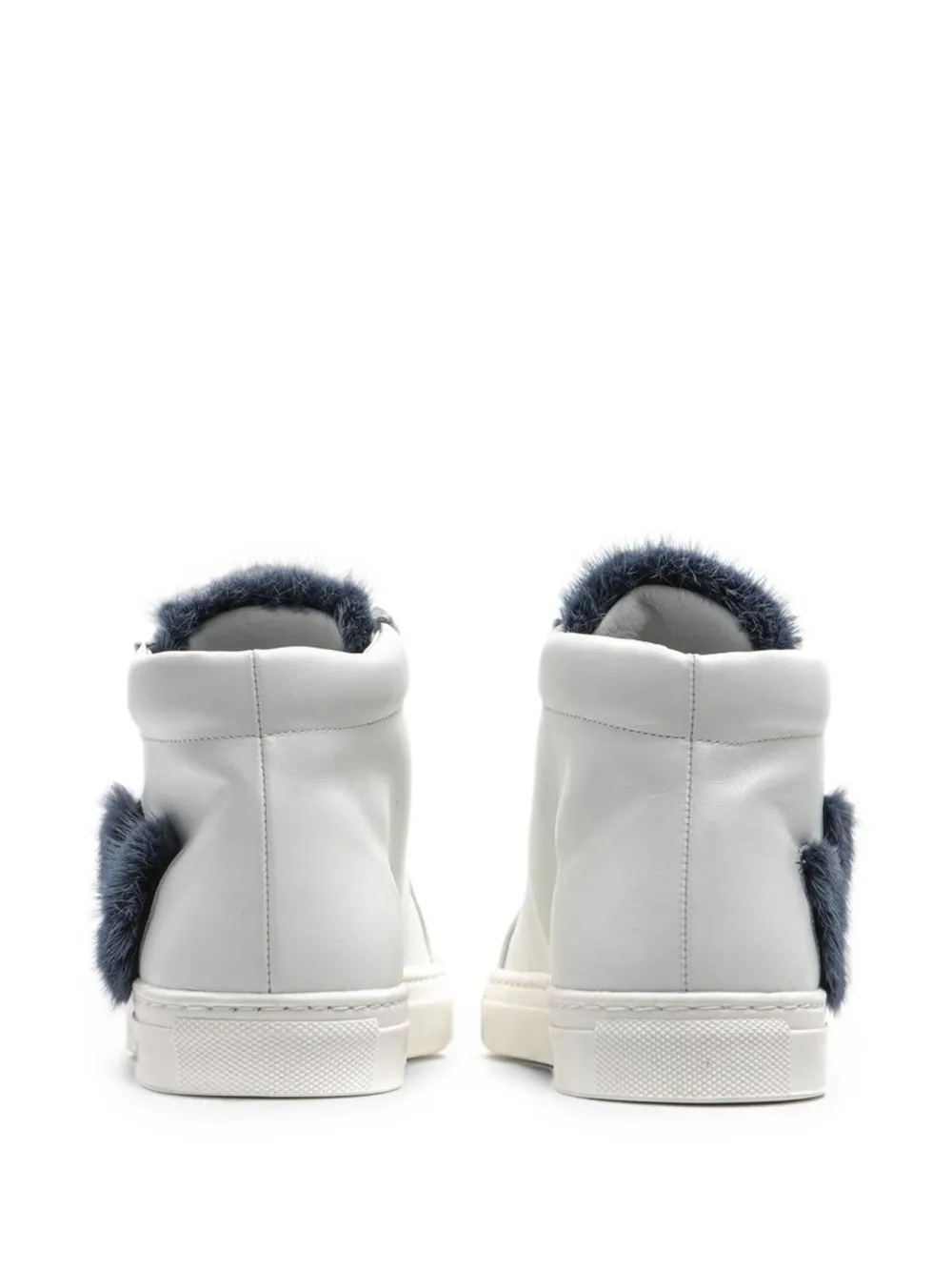 Mr & Mrs Italy High-top sneakers met afwerking van imitatiebont Wit