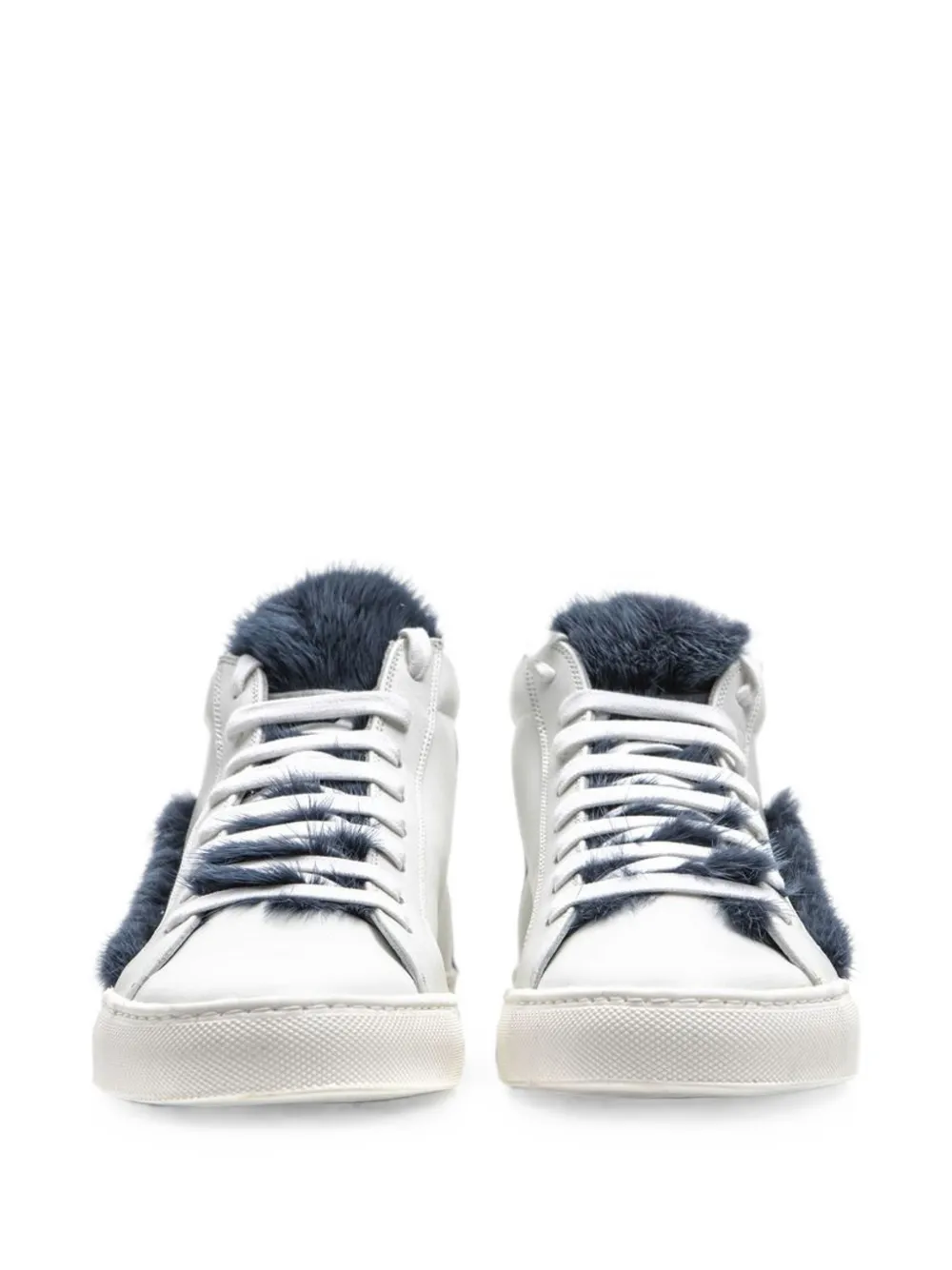 Mr & Mrs Italy High-top sneakers met afwerking van imitatiebont Wit