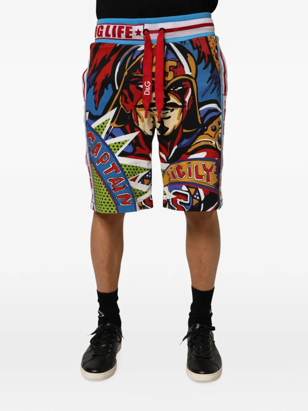 Dolce & Gabbana Captain Sicily graphic-print shorts - Blu