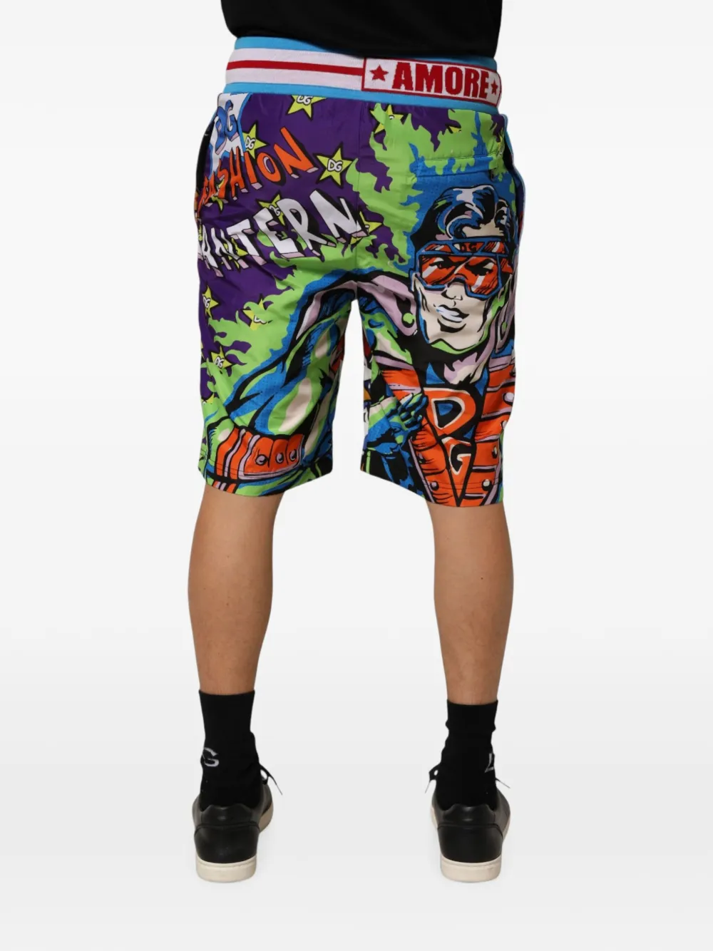 Dolce & Gabbana Captain Sicily graphic-print shorts Blauw