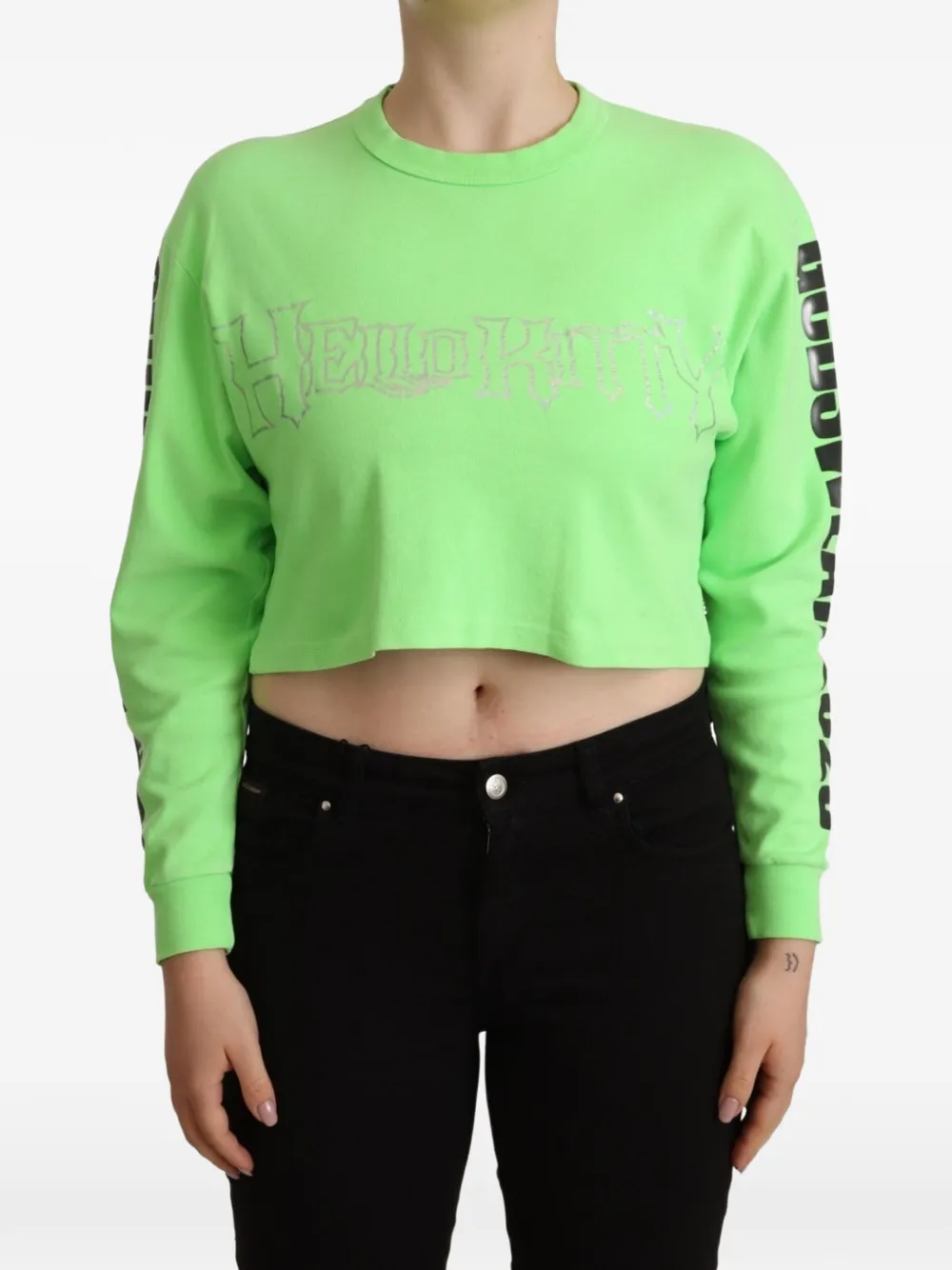 GCDS Felpa crop Hello Kitty - Verde