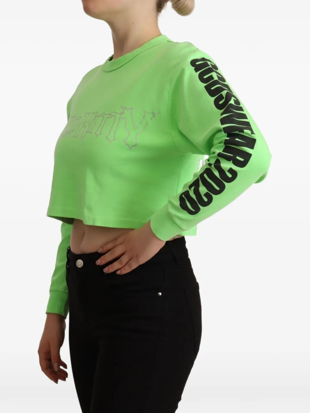 GCDS Cropped sweater Groen