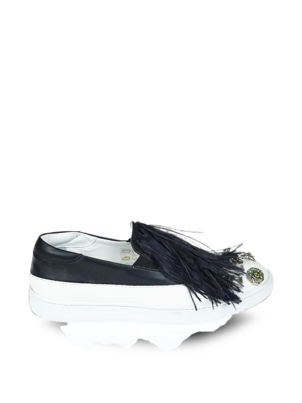 Mr & Mrs Italy feather-embellished jewel sneakers - Schwarz