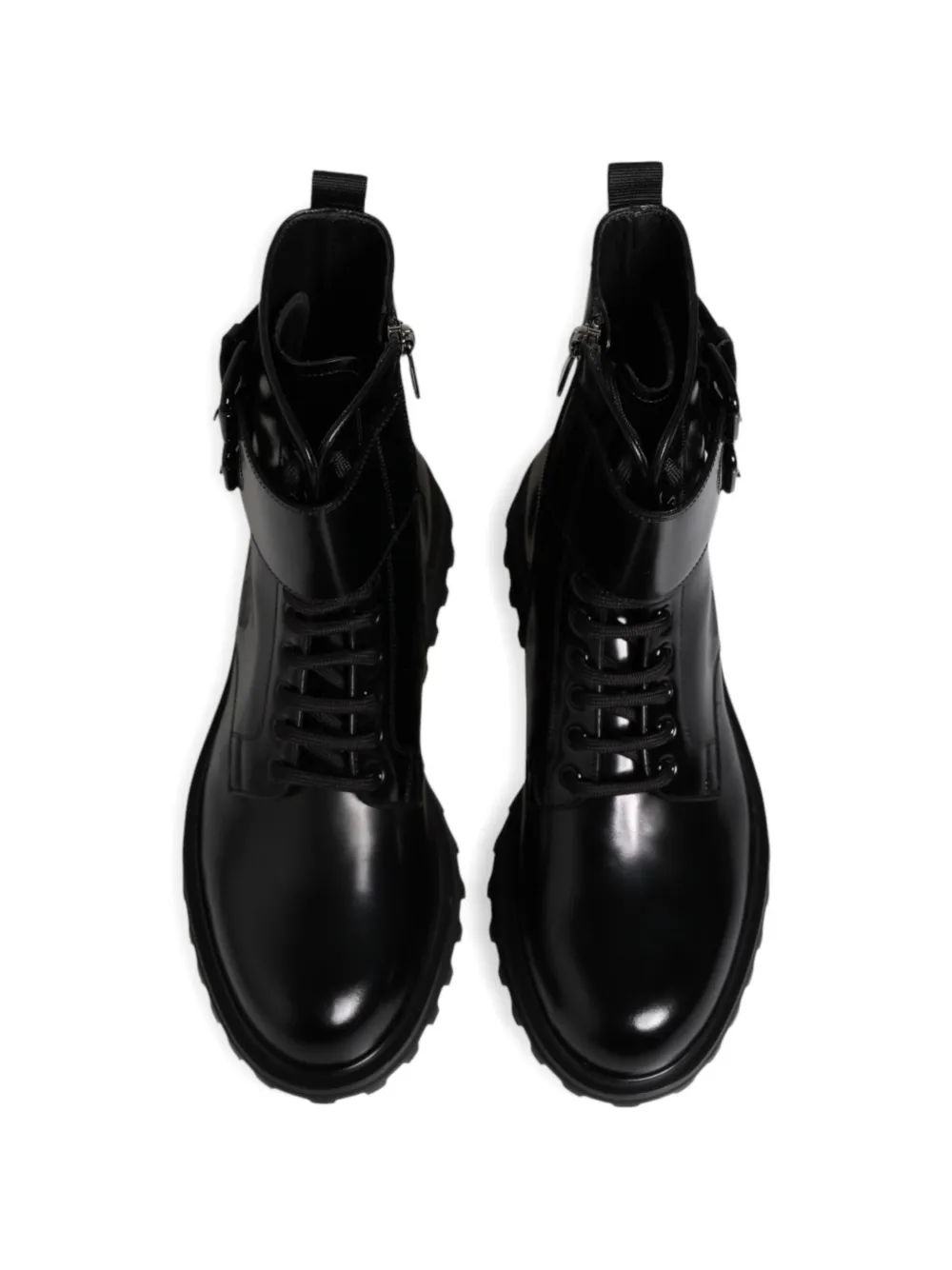Dolce & Gabbana buckle-strap lace-up ankle boots Zwart