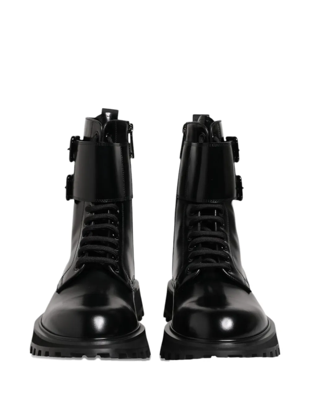 Dolce & Gabbana buckle-strap lace-up ankle boots Zwart