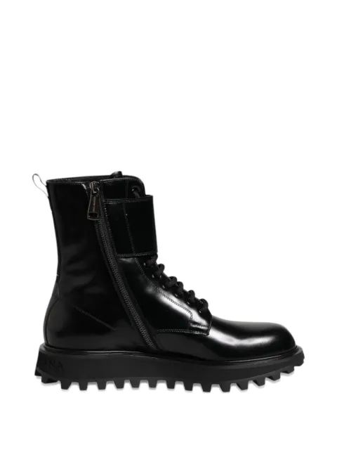Dolce & Gabbana buckle-strap lace-up ankle boots